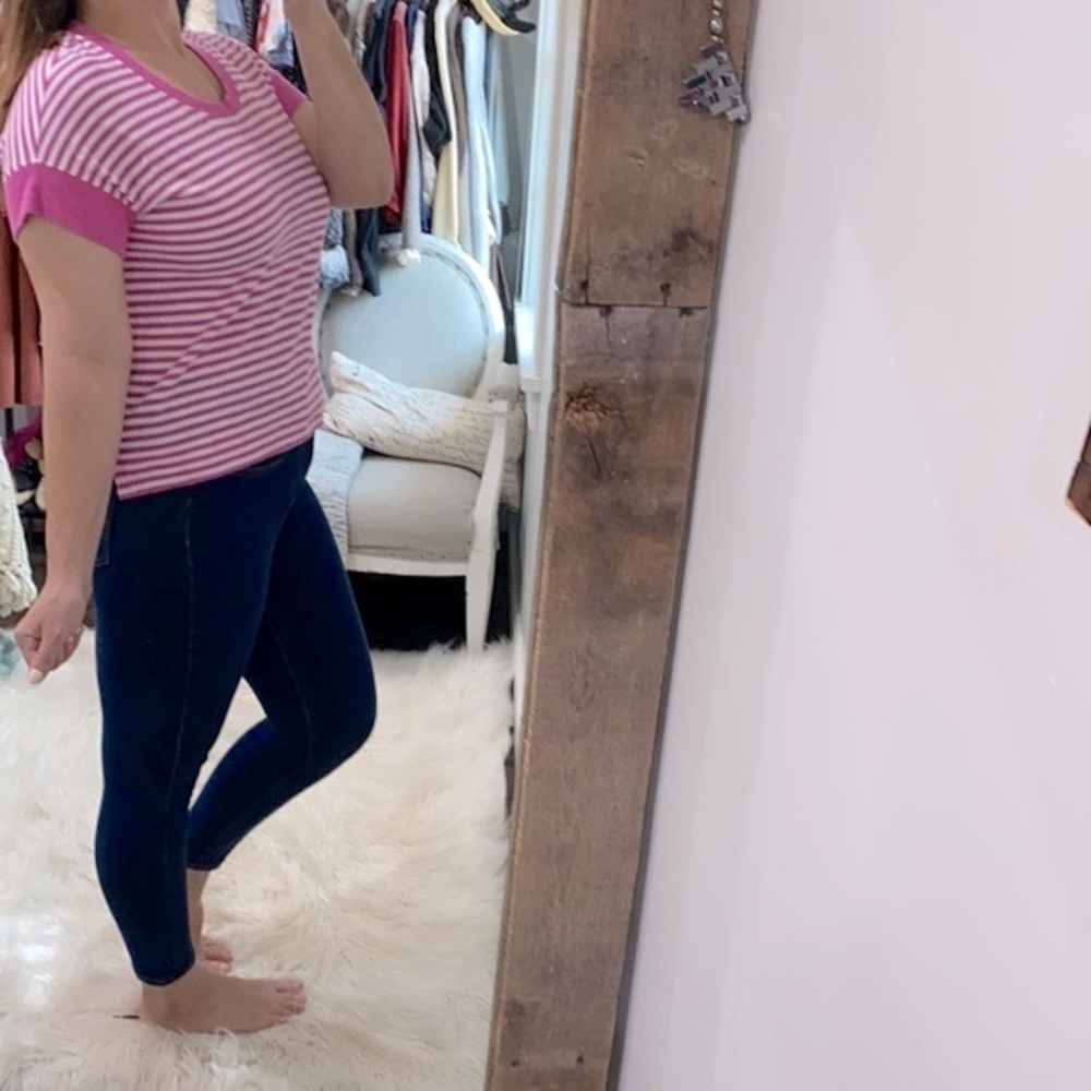 Cabi pink striped top size xsmall cotton - Picture 3 of 7